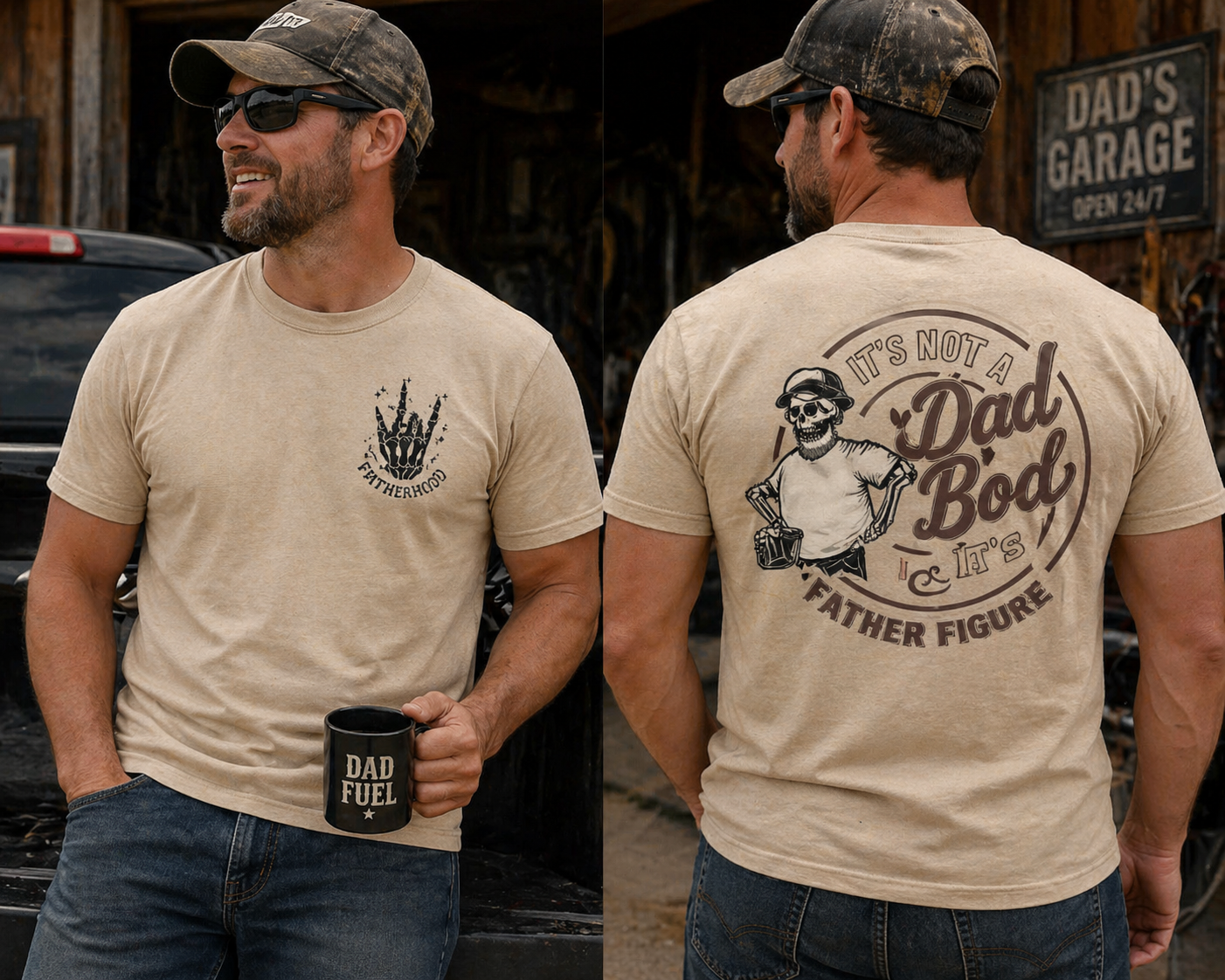 Dad Bod Father Figure Shirt, Funny Dad Graphic Tee, 100% Ultra Cotton