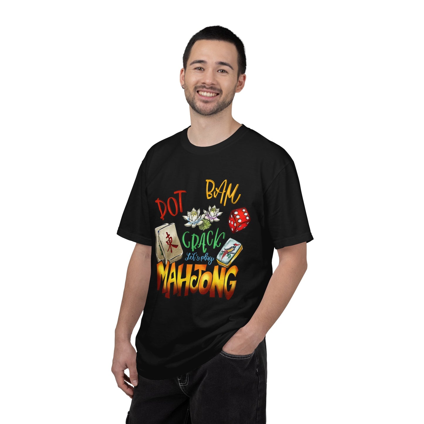 Mahjong Tiles Graphic T-Shirt — Dot Bam Crack Mahjong Design