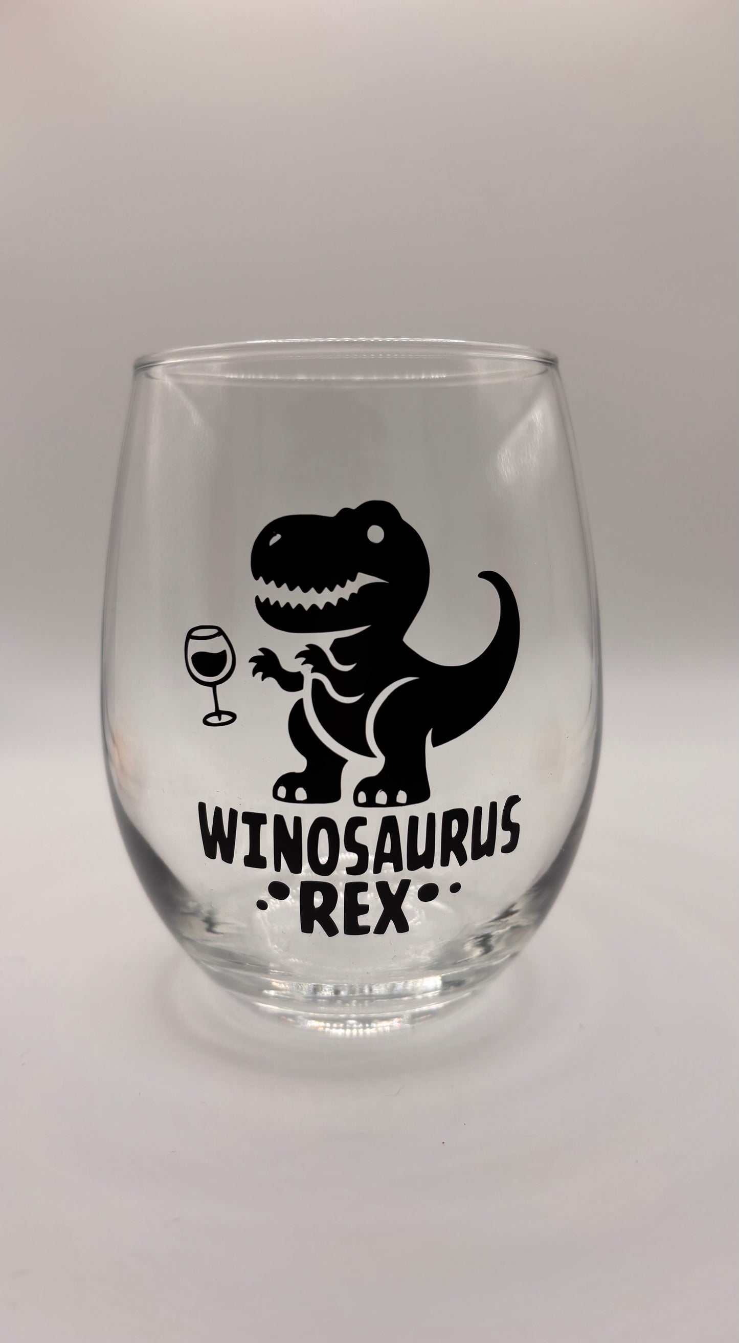Winosaurus Rex Stemless Wine Glass – 15 oz | Funny Dinosaur Wine Glass | T-Rex Lover Gift