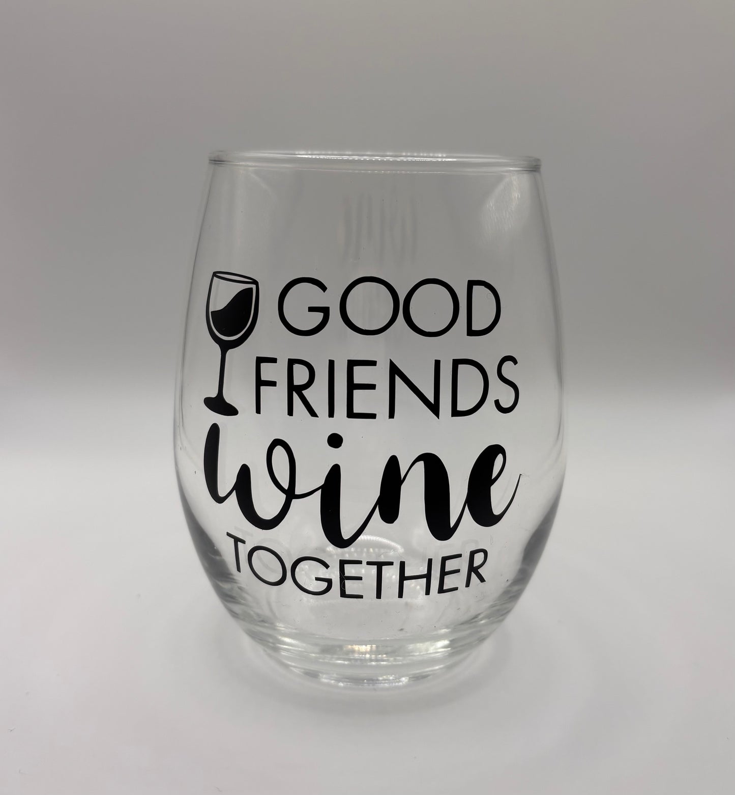 Good Friends Wine Together 15 oz Stemless Wine Glass