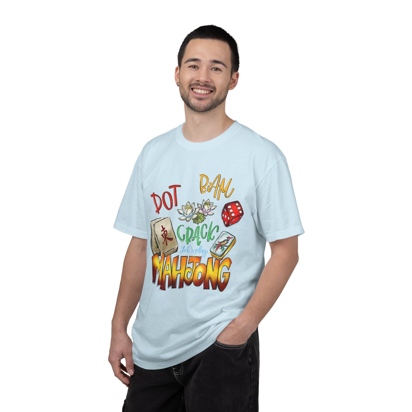 Mahjong Tiles Graphic T-Shirt — Dot Bam Crack Mahjong Design