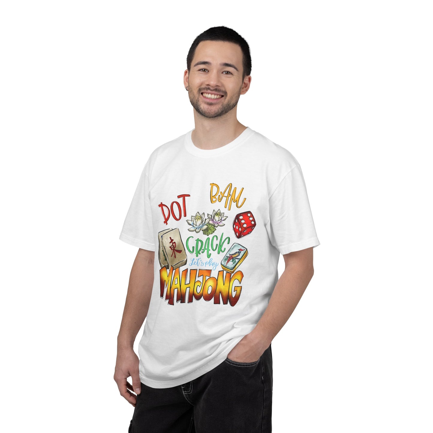 Mahjong Tiles Graphic T-Shirt — Dot Bam Crack Mahjong Design