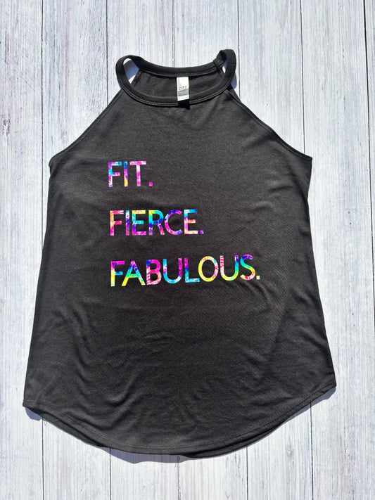 Fit Fierce Fabulous | Workout Tank Fitness Gift Women’s Gym Motivation Rocker Style