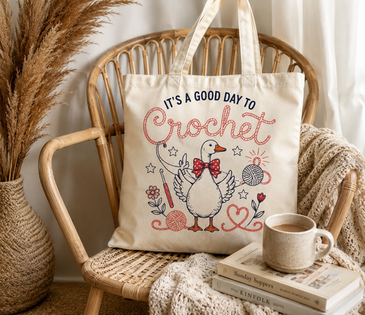 Goose Crochet Project Tote Bag | Funny Yarn Lover Gift