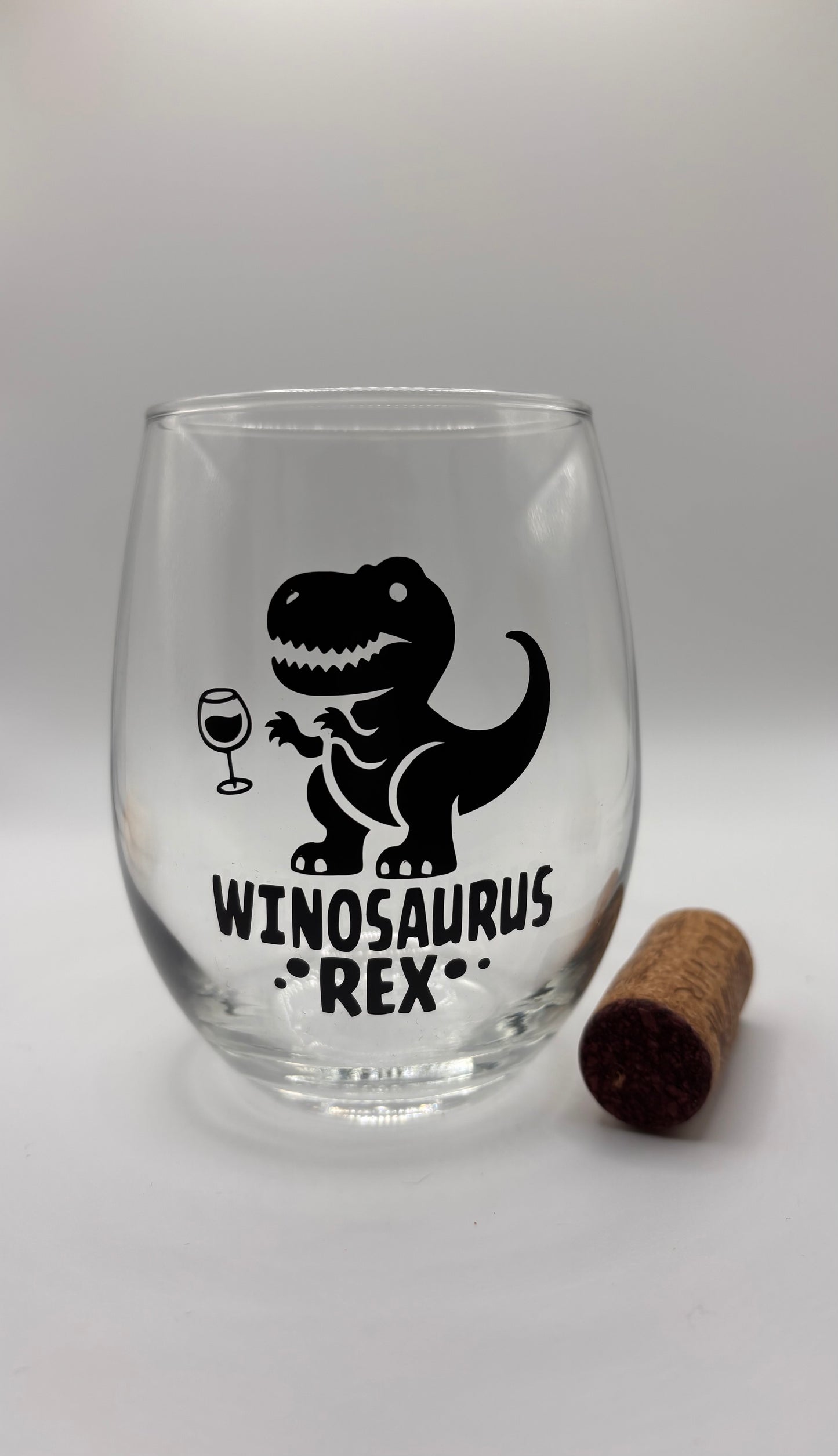 Winosaurus Rex Stemless Wine Glass – 15 oz | Funny Dinosaur Wine Glass | T-Rex Lover Gift