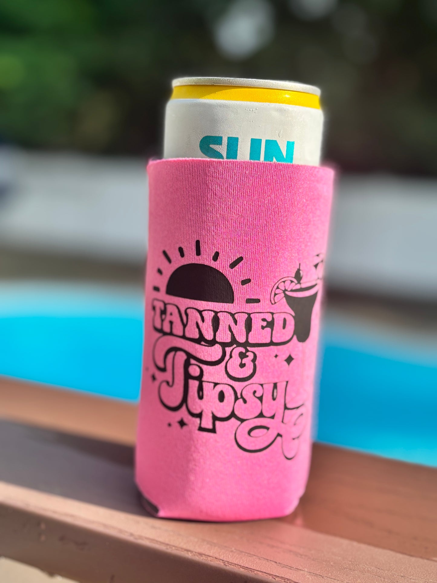 Tanned, Tipsy & Totally Chill (Slim Can Cooler)
