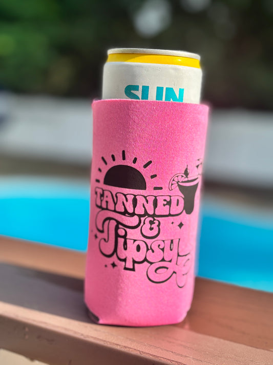 Tanned, Tipsy & Totally Chill (Slim Can Cooler)