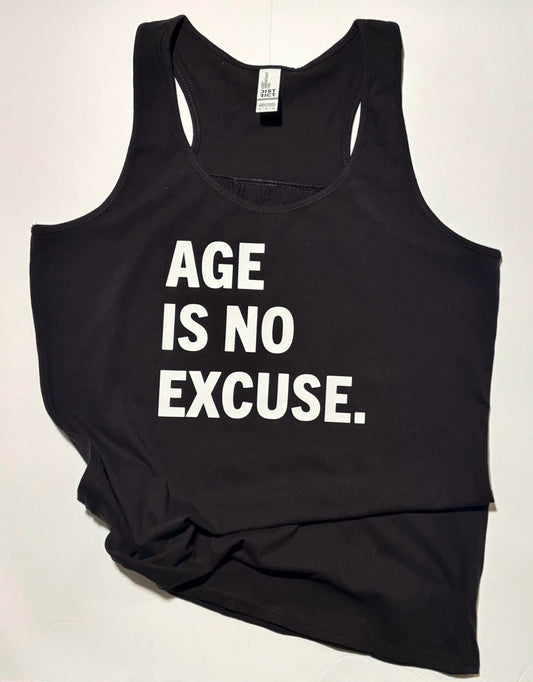 Age is No Excuse Ladies Motivational Workout Racerback Tank