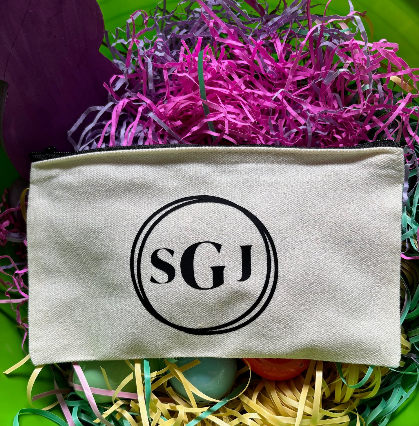 Personalized Canvas Makeup Bag – 8" x 4.25"