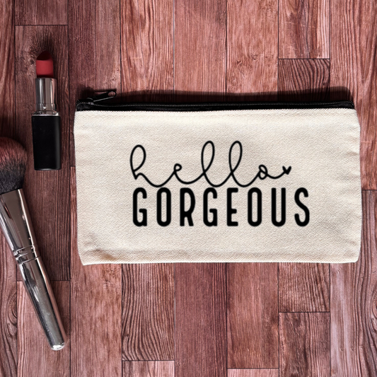 Hello Gorgeous Canvas Makeup Bag