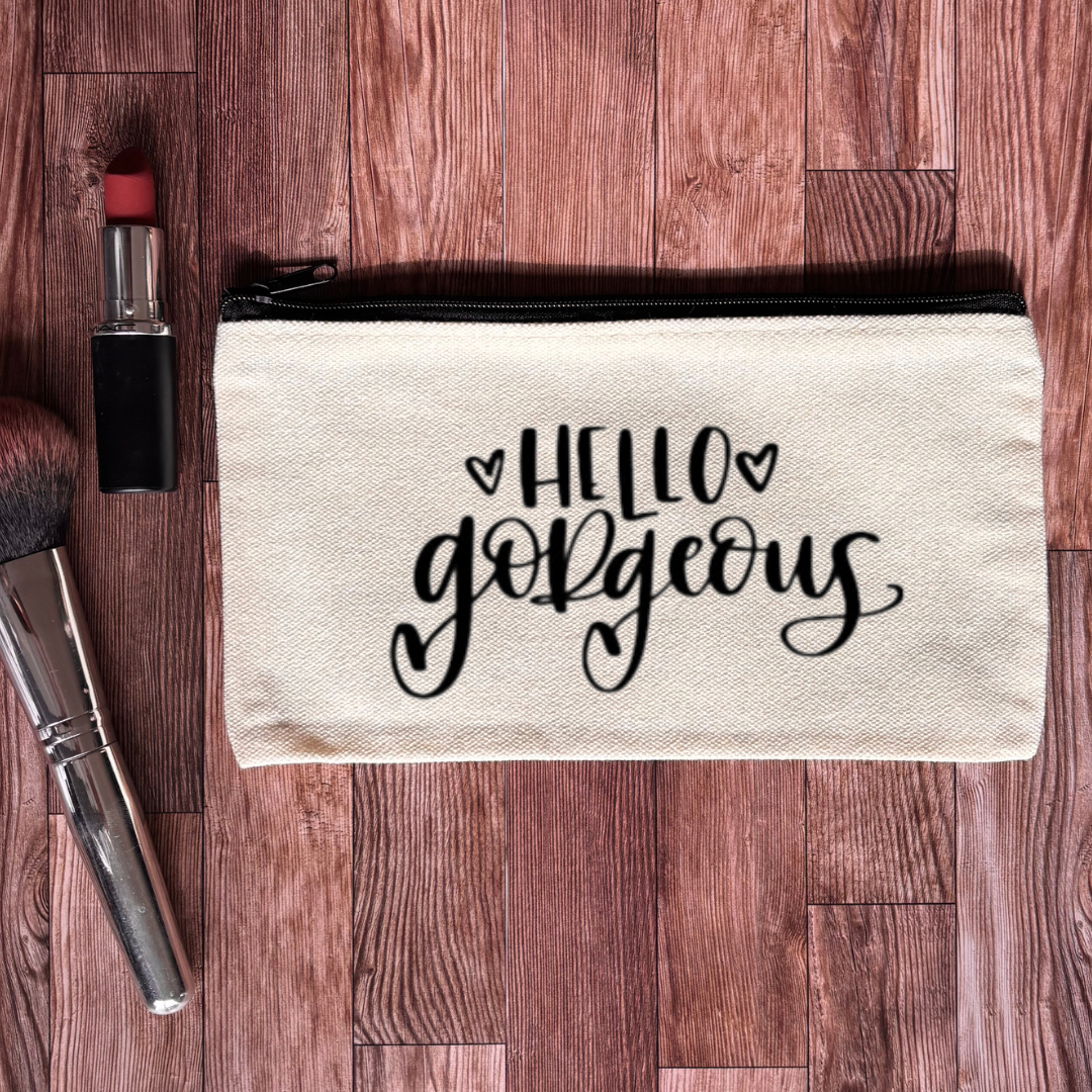 Hello Gorgeous Canvas Makeup Bag