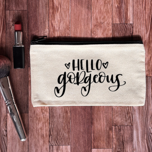 Hello Gorgeous Canvas Makeup Bag