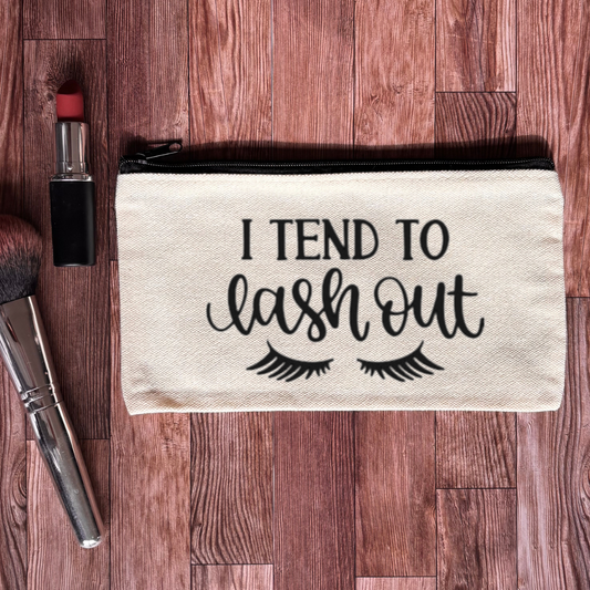 I Tend To Lash Out Canvas Makeup Bag