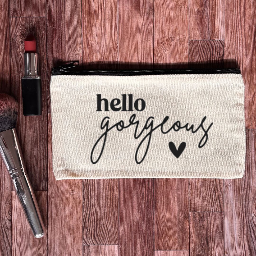 Hello Gorgeous Canvas Makeup Bag