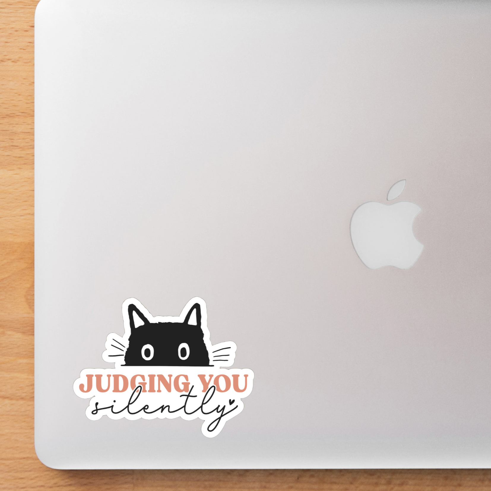 Judging You Silently Black Cat Laminated Sticker Decal for Laptops Pho ...