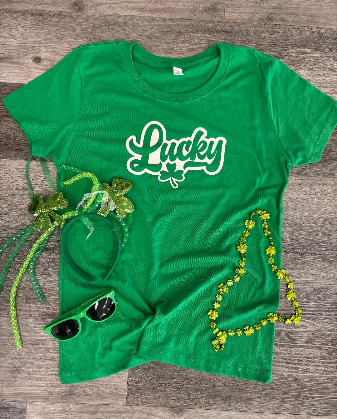 Lucky Script Font T-Shirt | St. Patrick’s Day Shirt | Cotton/Poly Blend