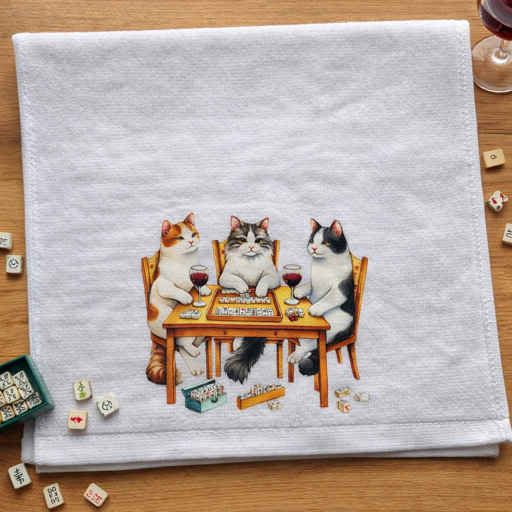 Mahjong Tea Towel – Funny Mahjong Lady Kitchen Towel | Game Night Gift for Mahjong Lovers