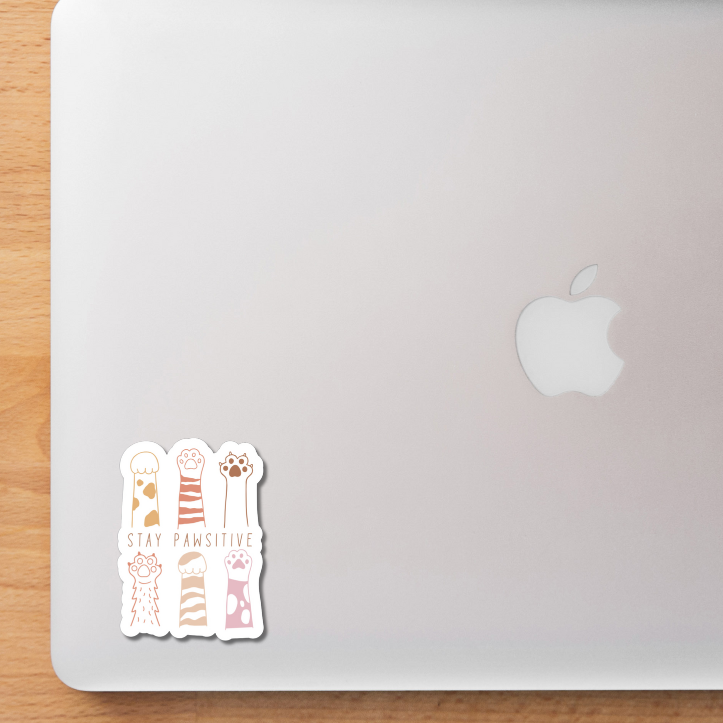 Stay Pawsitive Cat Paws Laminated Sticker Decal for Laptops Phones | Cat Lover | Sticker Collector | Feline Gifts